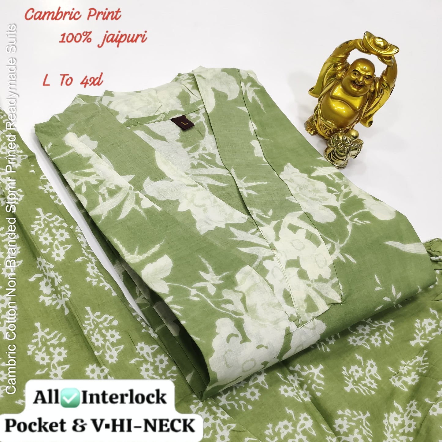 Cambric Cotton Non-Branded Stpmr Prined Readymade Suits