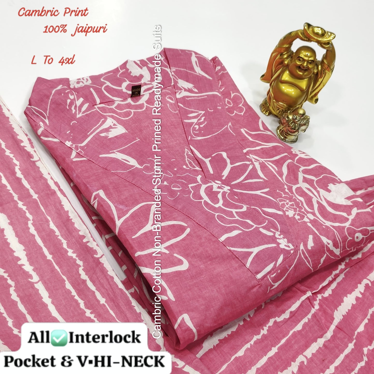 Cambric Cotton Non-Branded Stpmr Prined Readymade Suits