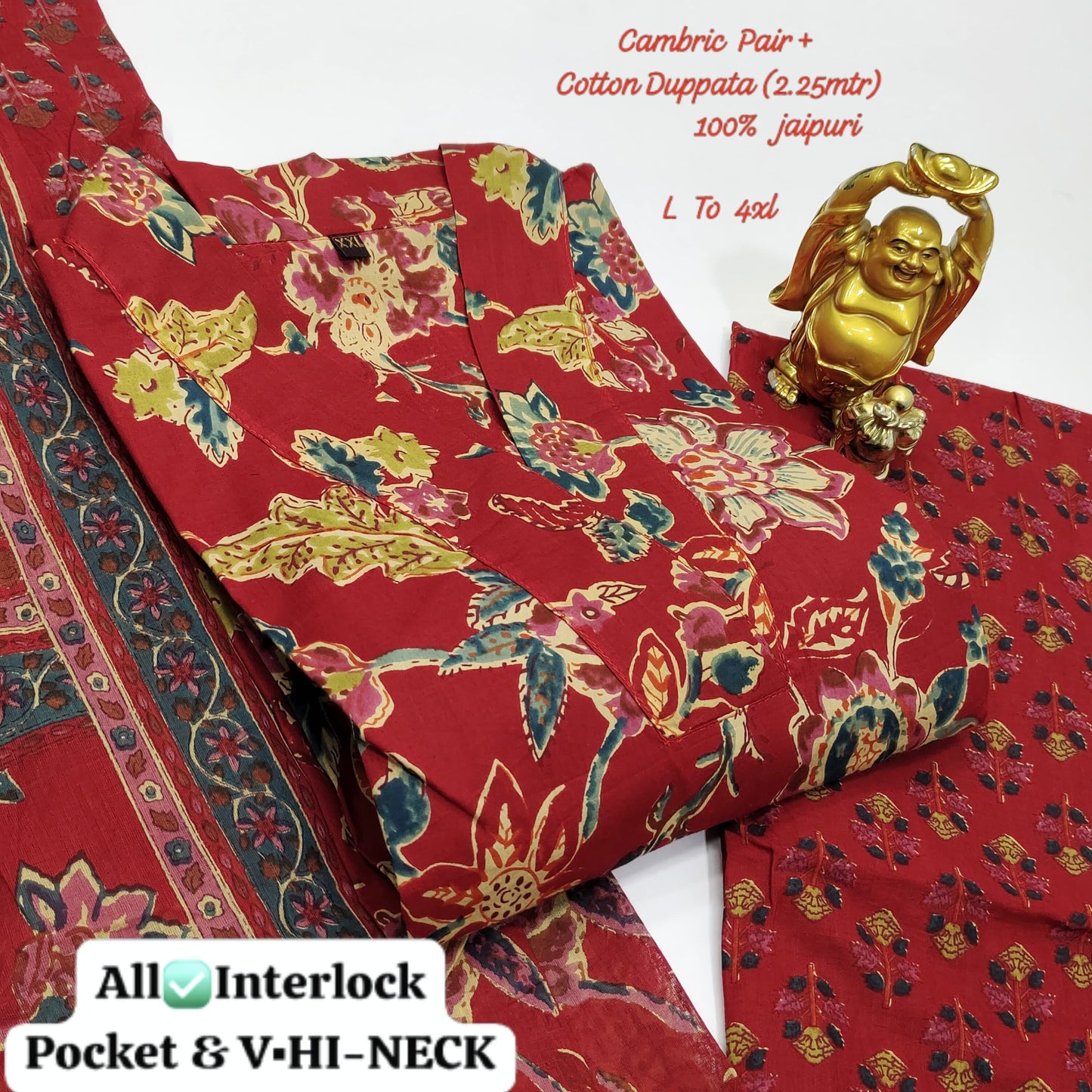 Cambric Pair Non-Branded Stpmr Cotton Readymade Suits