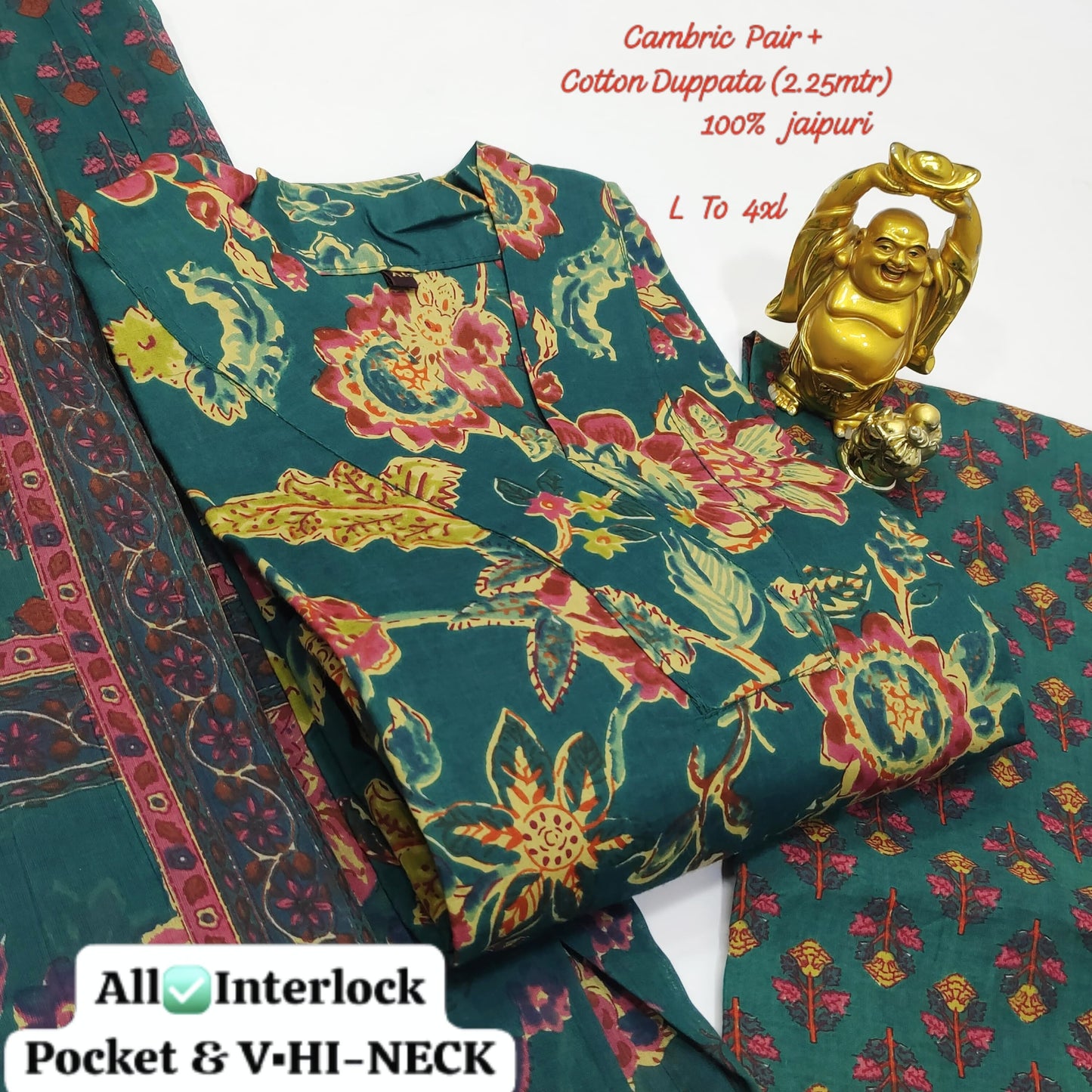 Cambric Pair Non-Branded Stpmr Cotton Readymade Suits