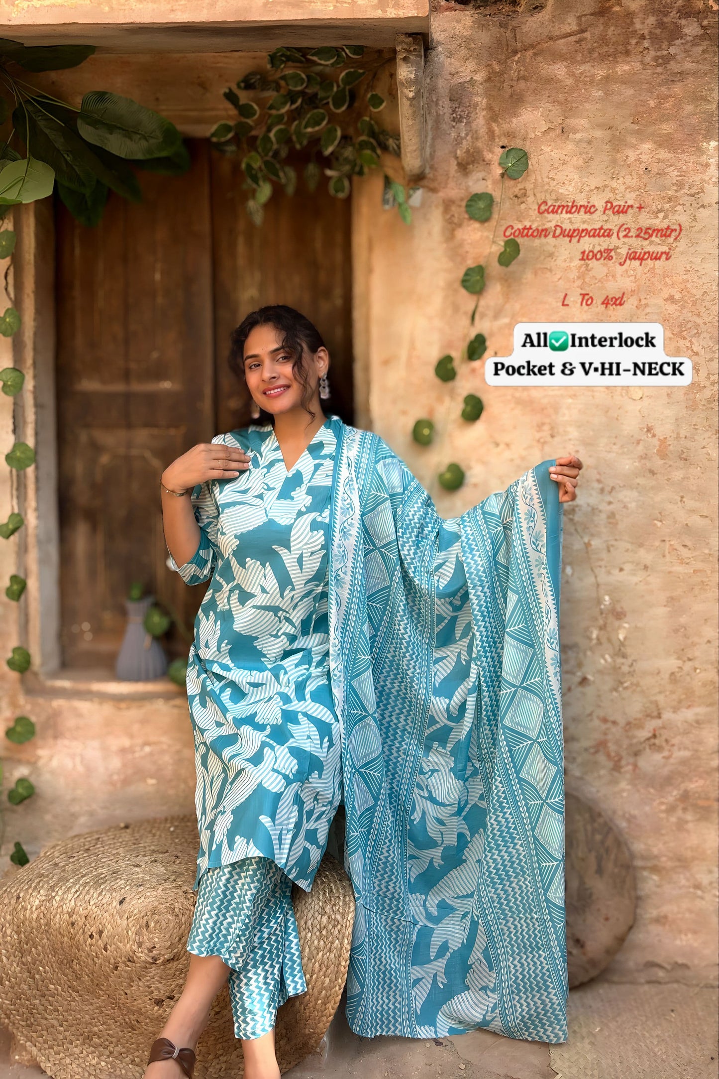 Cambric Pair Non-Branded Stpmr Cotton Readymade Suits