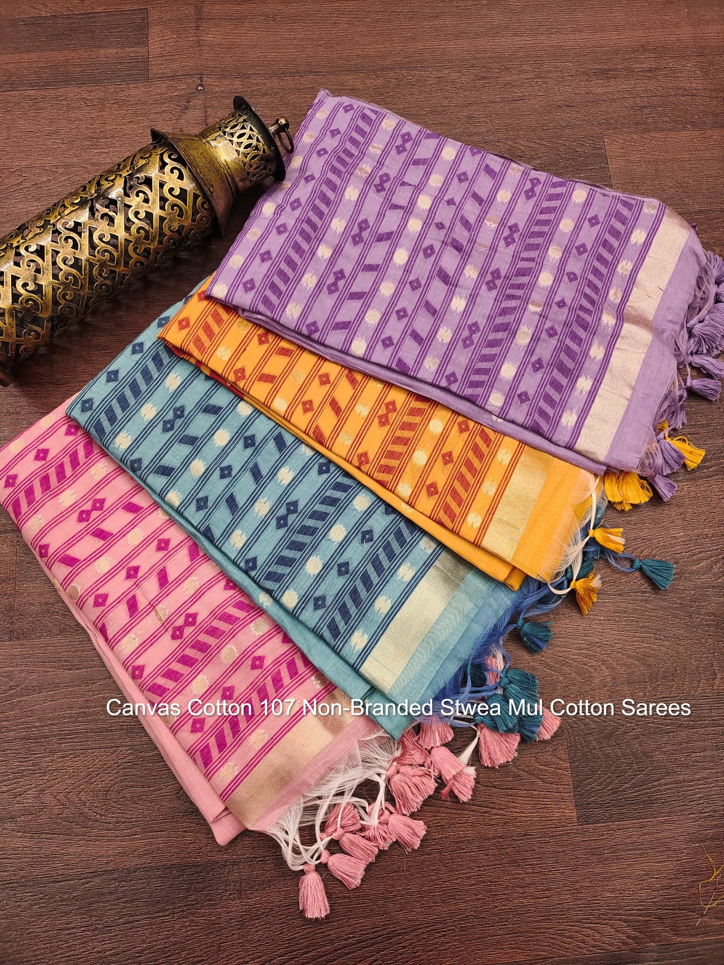 Canvas Cotton 107 Non-Branded Stwea Mul Cotton Sarees