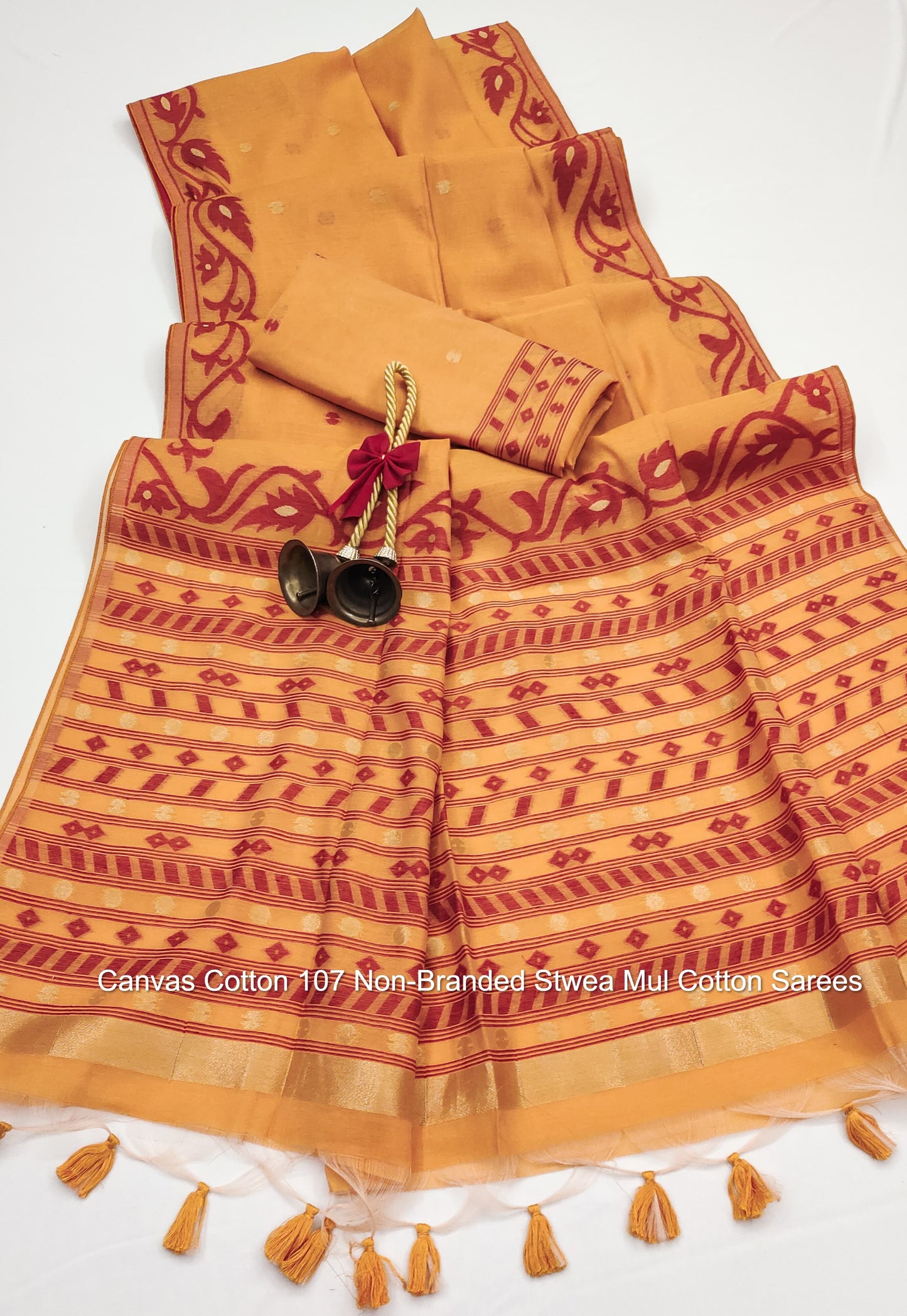 Canvas Cotton 107 Non-Branded Stwea Mul Cotton Sarees