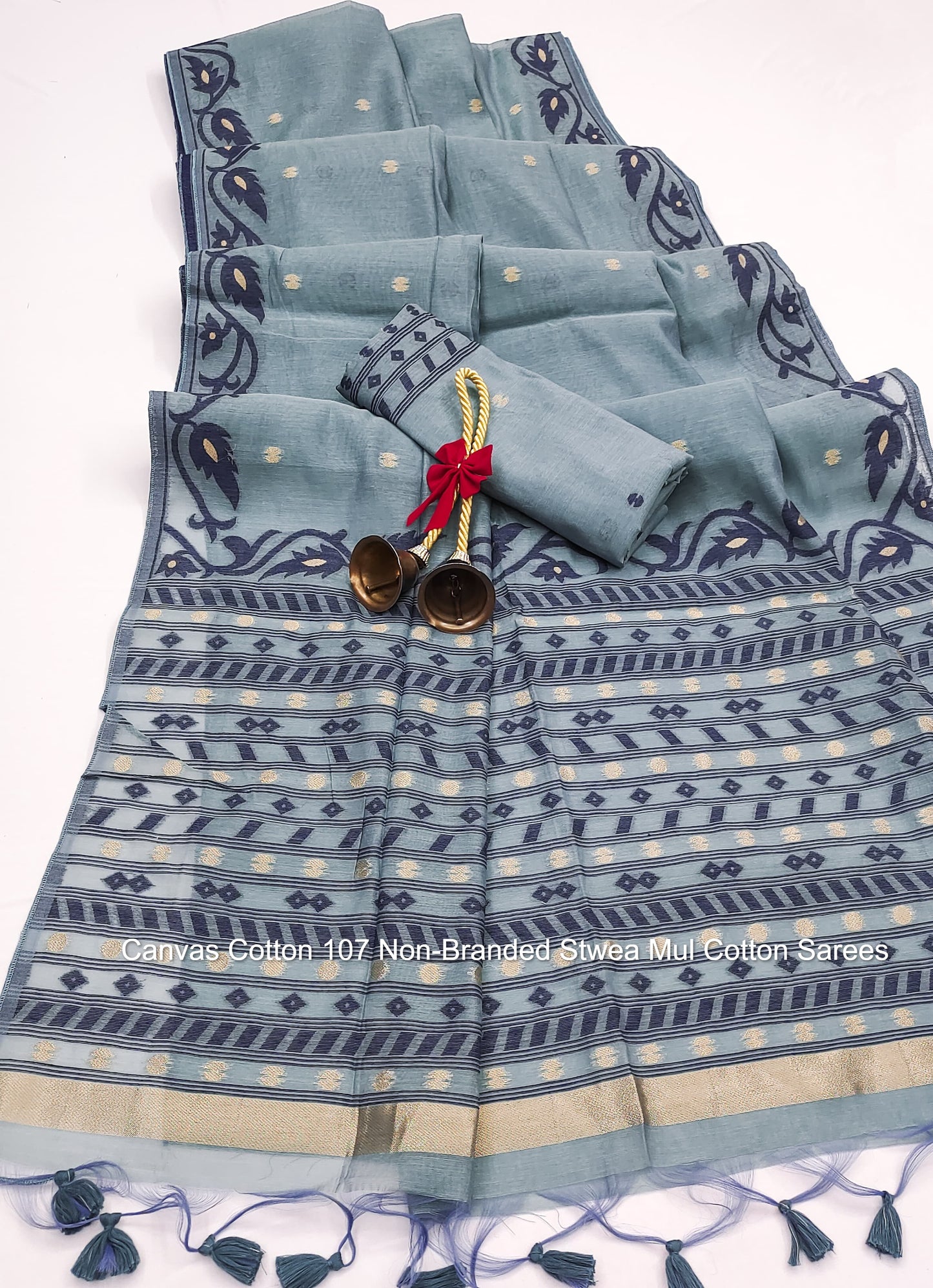 Canvas Cotton 107 Non-Branded Stwea Mul Cotton Sarees