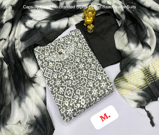 Capsule Print Non-Branded Stpmr Cotton Readymade Suits