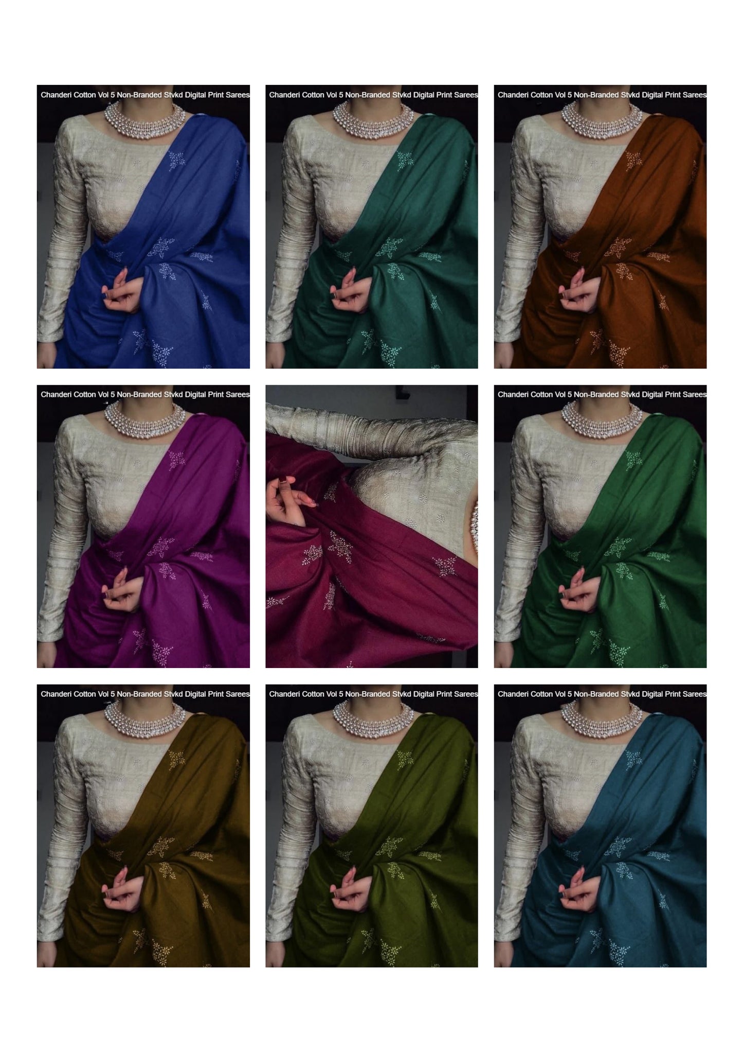 Chanderi Cotton Vol 5 Non-Branded Stvkd Digital Print Sarees