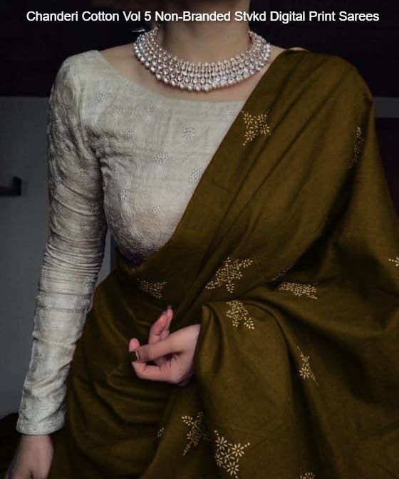 Chanderi Cotton Vol 5 Non-Branded Stvkd Digital Print Sarees