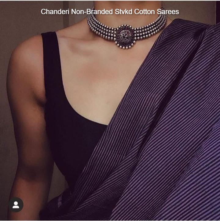 Chanderi Non-Branded Stvkd Cotton Sarees