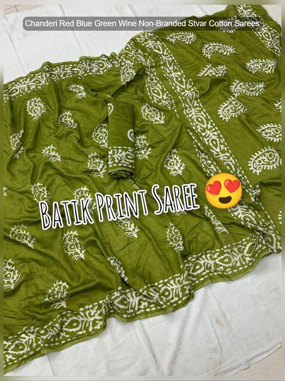 Chanderi Red Blue Green Wine Non-Branded Stvar Cotton Sarees