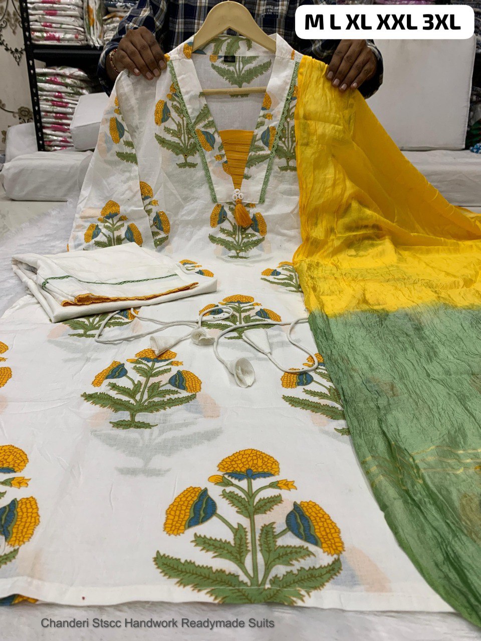 Chanderi Stscc Handwork Readymade Suits