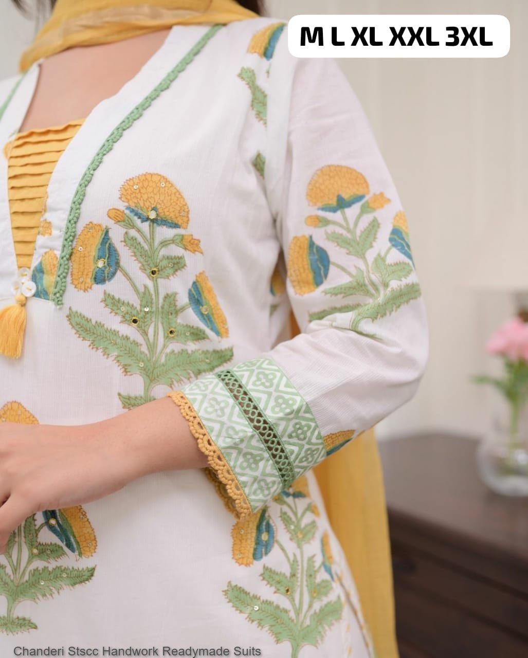 Chanderi Stscc Handwork Readymade Suits