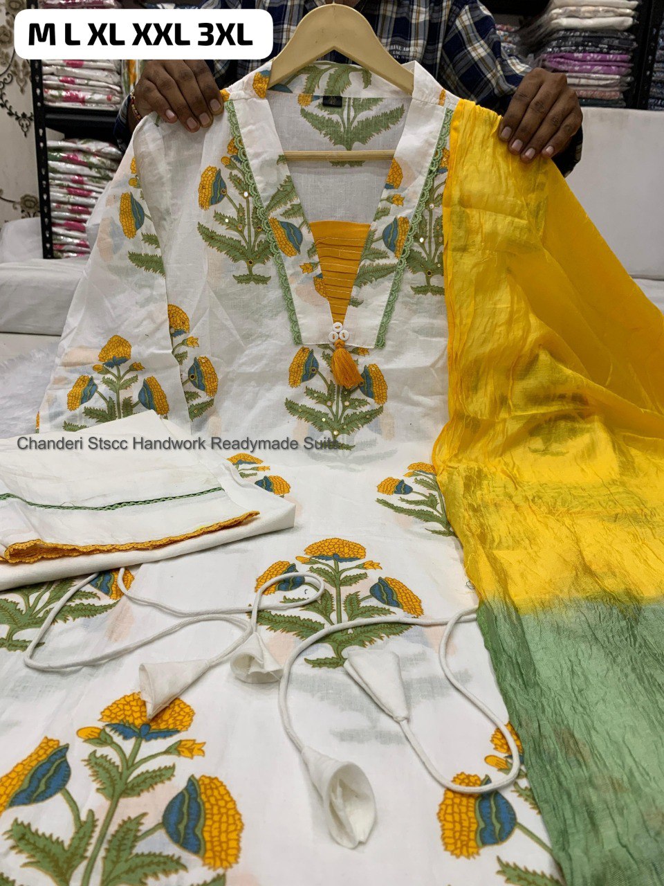 Chanderi Stscc Handwork Readymade Suits