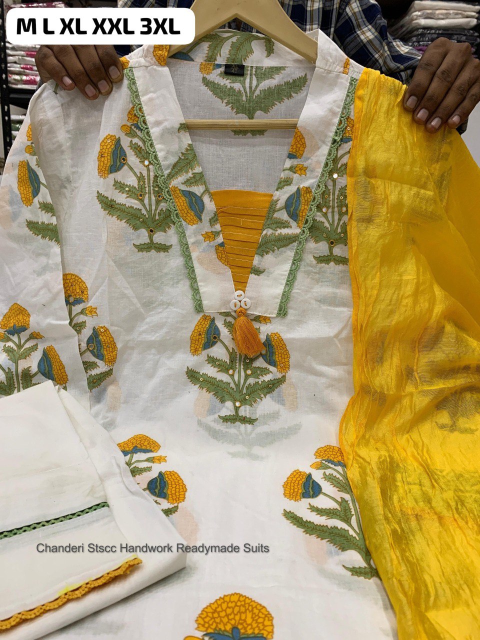 Chanderi Stscc Handwork Readymade Suits