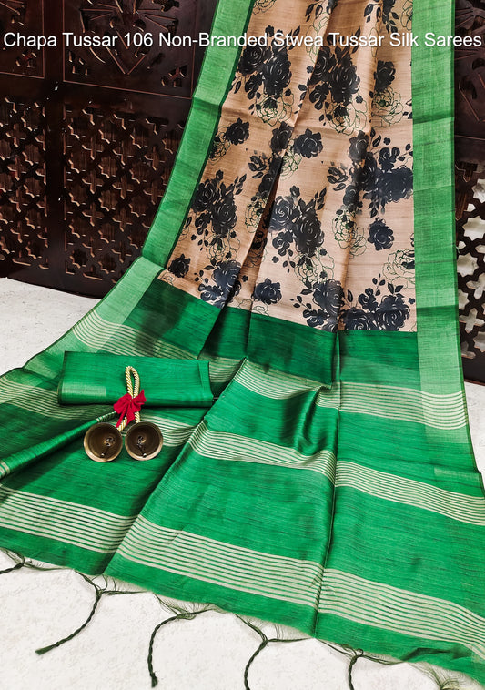 Chapa Tussar 106 Non-Branded Stwea Tussar Silk Sarees