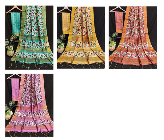 Chapa Tussar Jal 2 Non-Branded Stwea Tussar Silk Sarees