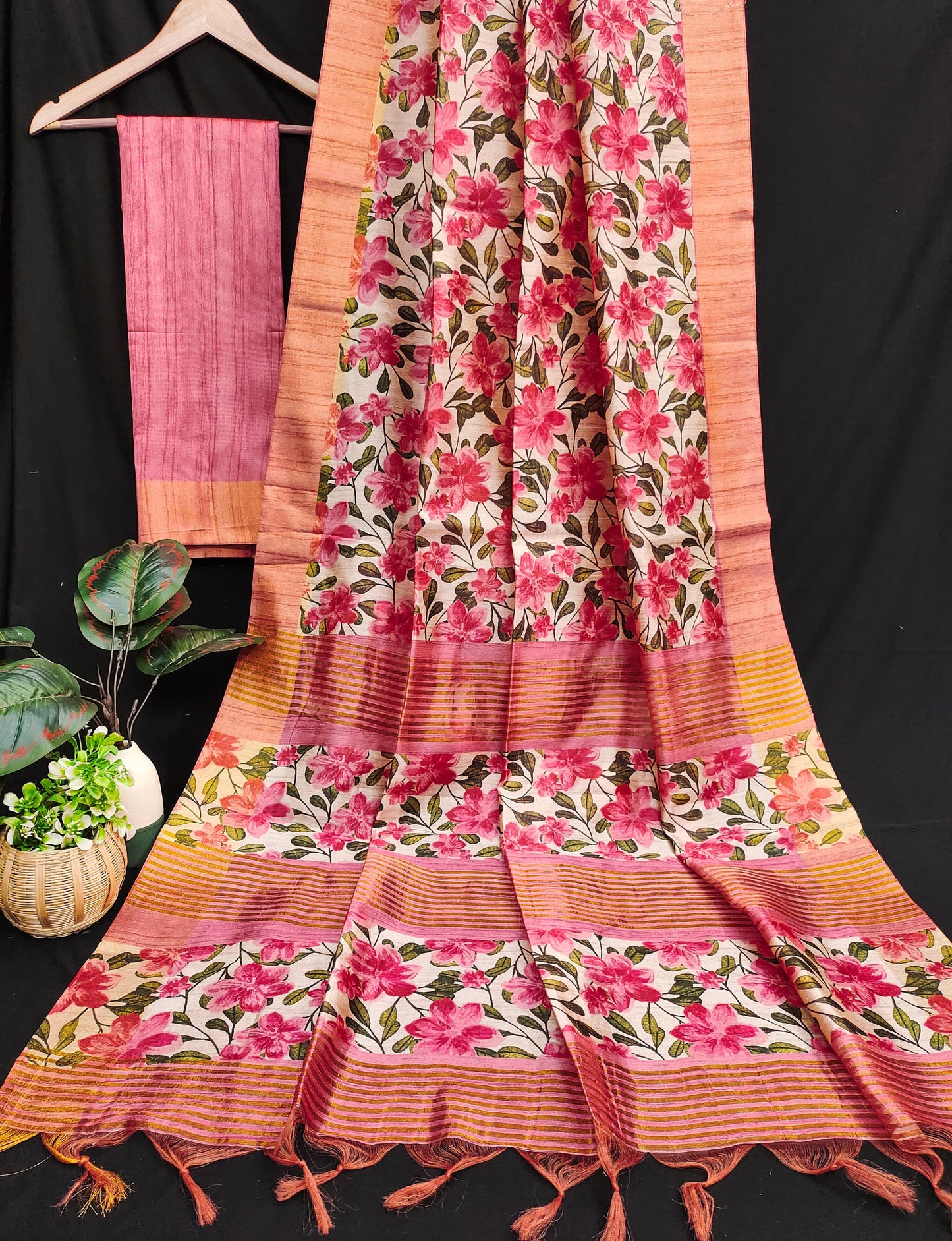 Chapa Tussar Jal 2 Non-Branded Stwea Tussar Silk Sarees