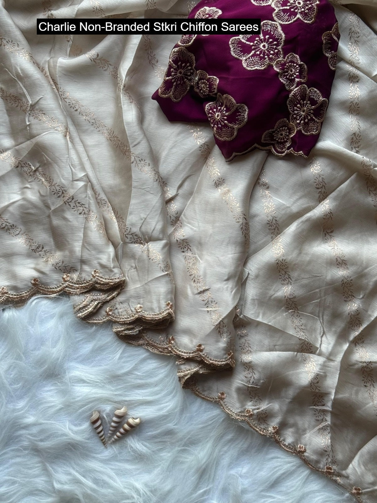 Charlie Non-Branded Stkri Chiffon Sarees