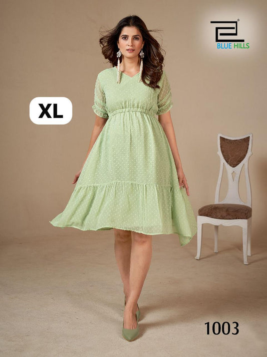 Charming 1003 Bluehills Georgette Western Dress