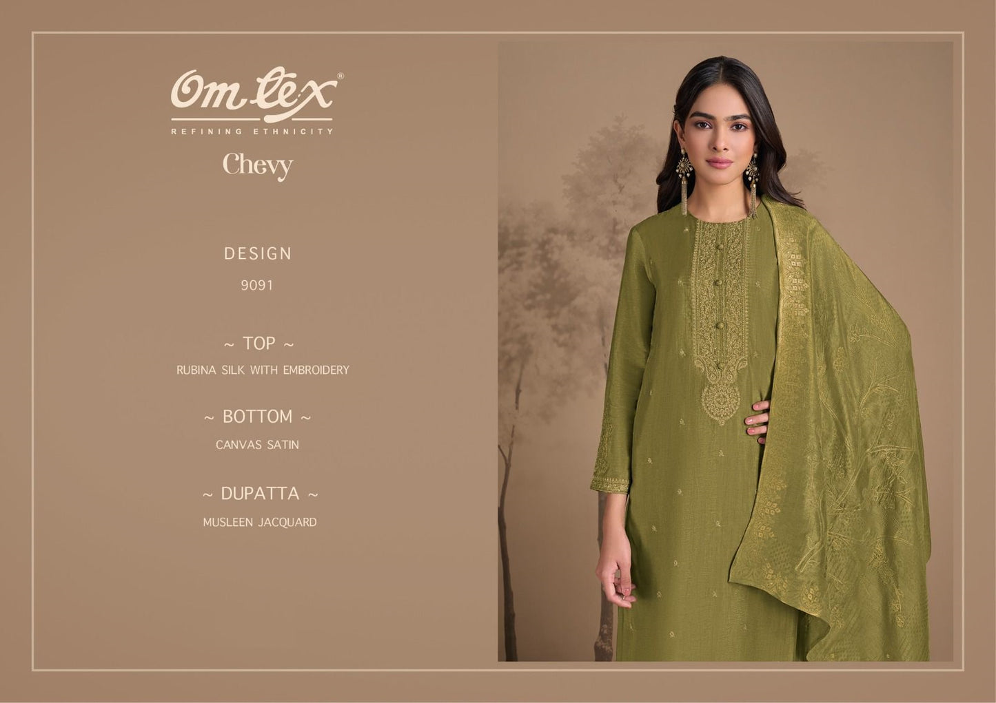 Chevy 9091 Omtex Rubina Silk Unstitched Suits