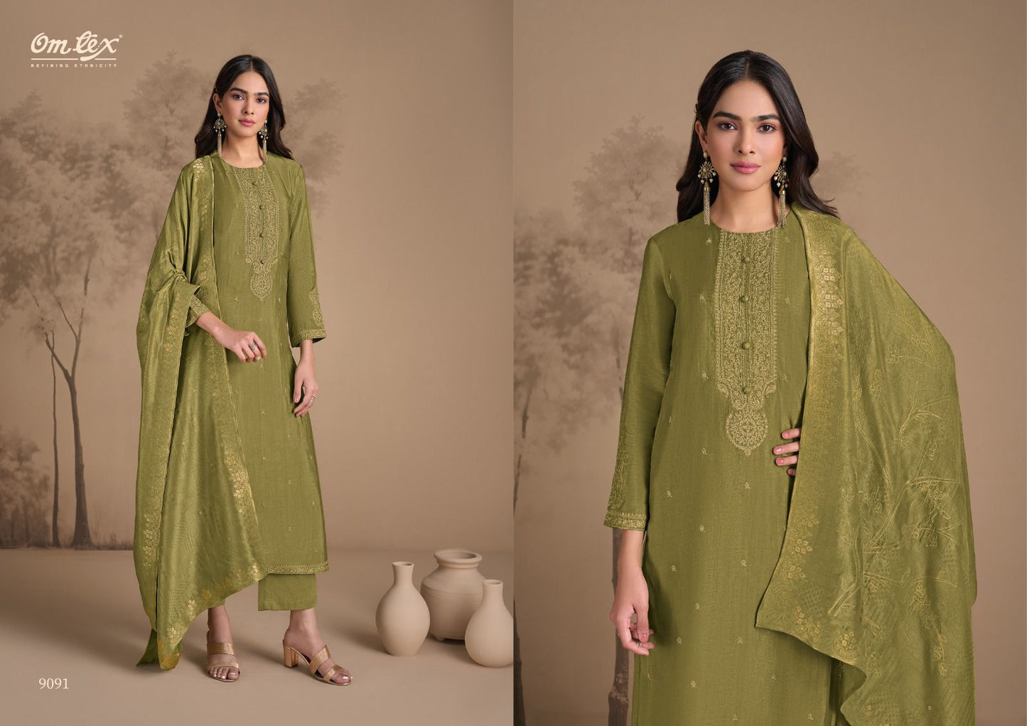 Chevy 9091 Omtex Rubina Silk Unstitched Suits