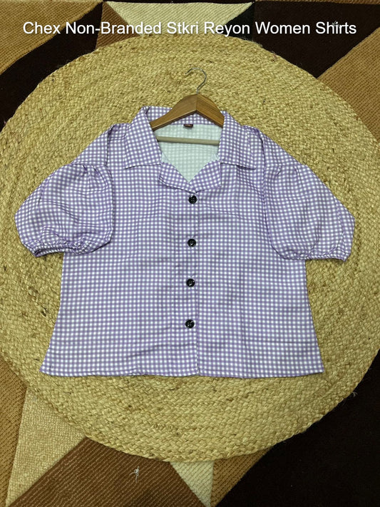 Chex Non-Branded Stkri Reyon Women Shirts