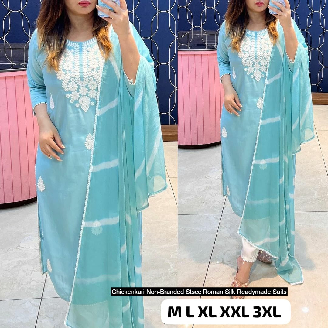 Chickenkari Non-Branded Stscc Roman Silk Readymade Suits