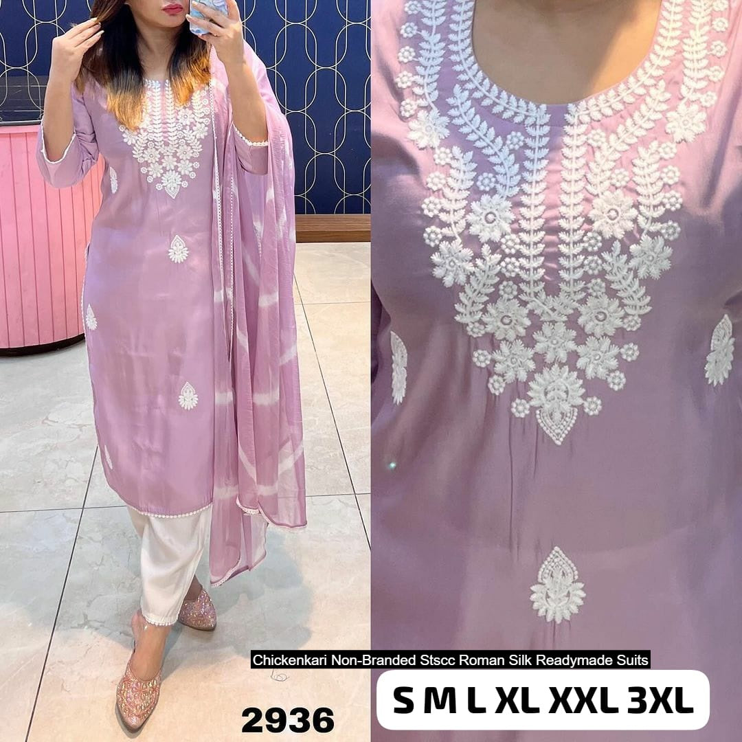 Chickenkari Non-Branded Stscc Roman Silk Readymade Suits