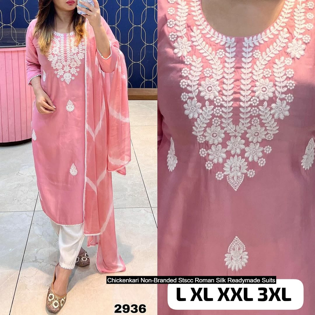 Chickenkari Non-Branded Stscc Roman Silk Readymade Suits