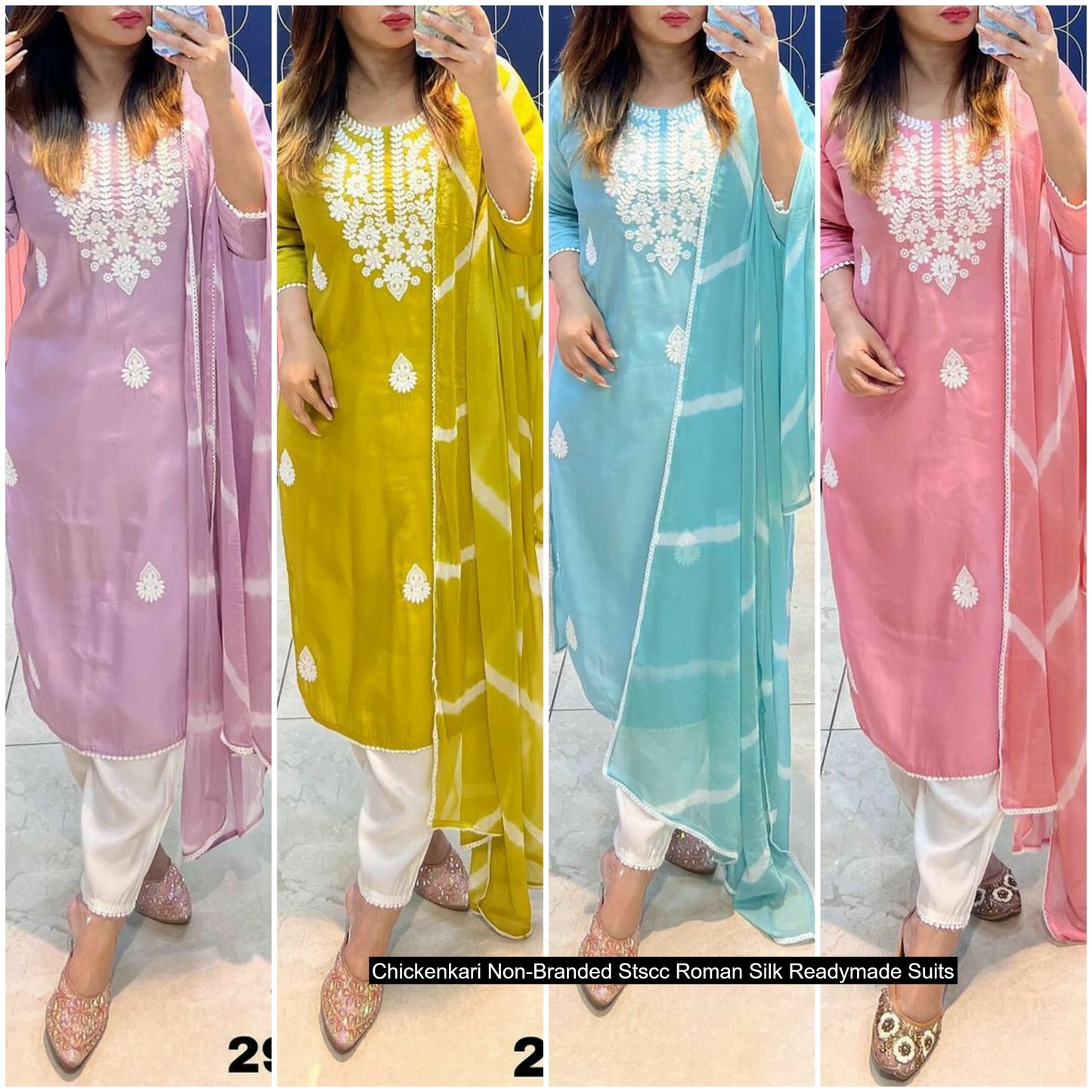 Chickenkari Non-Branded Stscc Roman Silk Readymade Suits