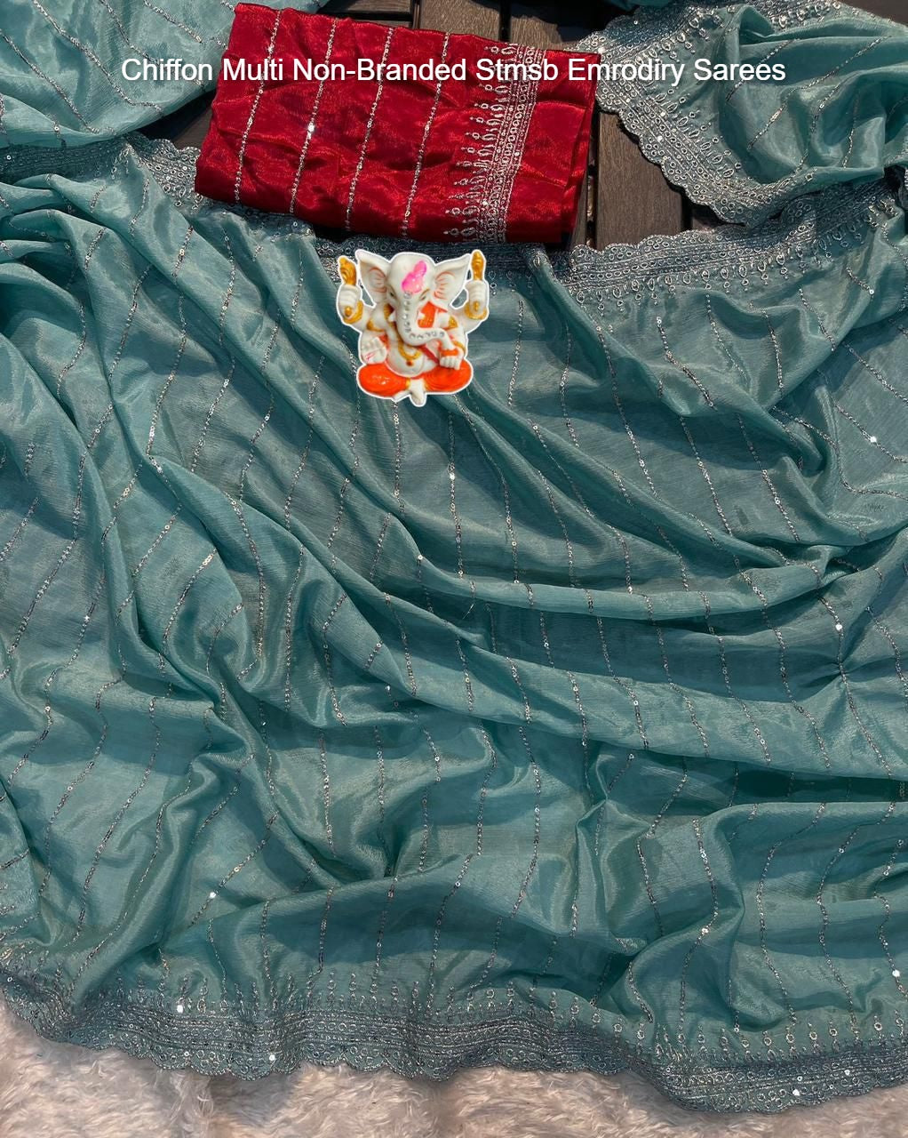 Chiffon Multi Non-Branded Stmsb Emrodiry Sarees