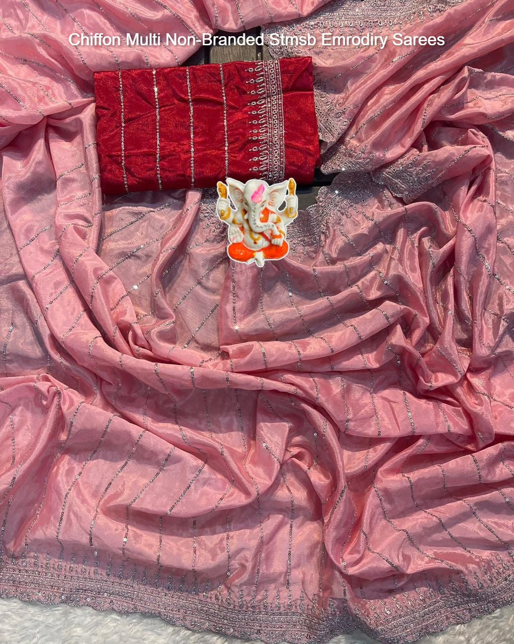 Chiffon Multi Non-Branded Stmsb Emrodiry Sarees