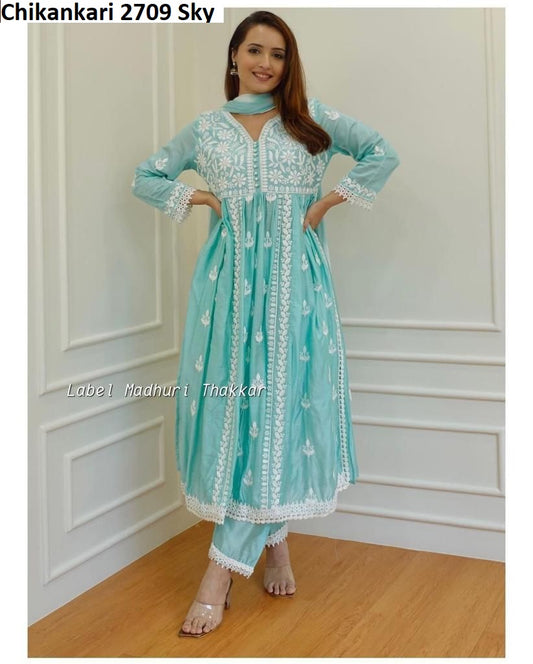 Chikankari 2709 Sky Pavitra Sharma Festival Special Readymade Suits