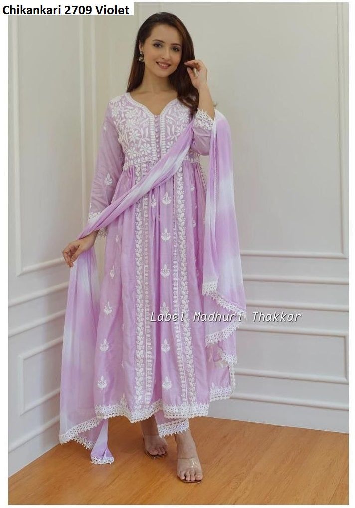 Chikankari 2709 Violet Pavitra Sharma Festival Special Readymade Suits