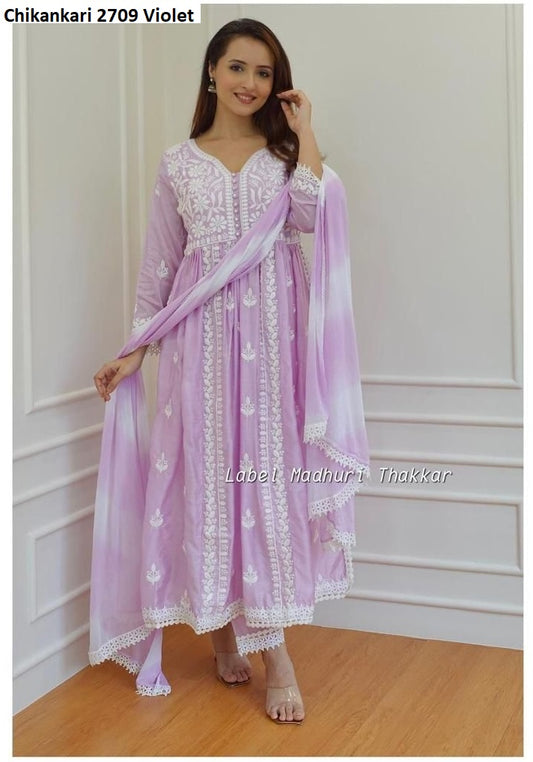 Chikankari 2709 Violet Pavitra Sharma Festival Special Readymade Suits