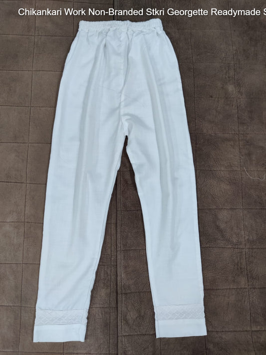 Chikankari Work Non-Branded Stkri Georgette Readymade Suits