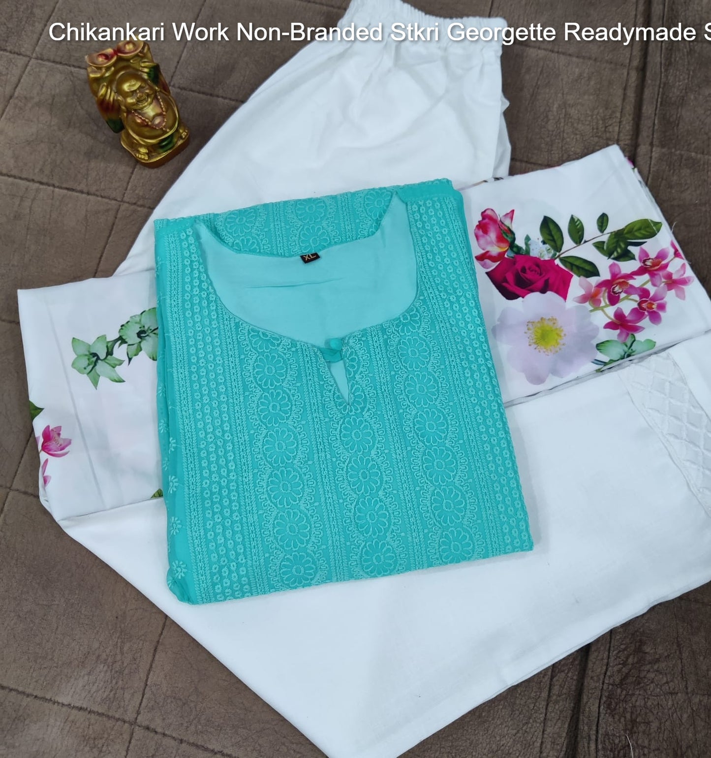 Chikankari Work Non-Branded Stkri Georgette Readymade Suits