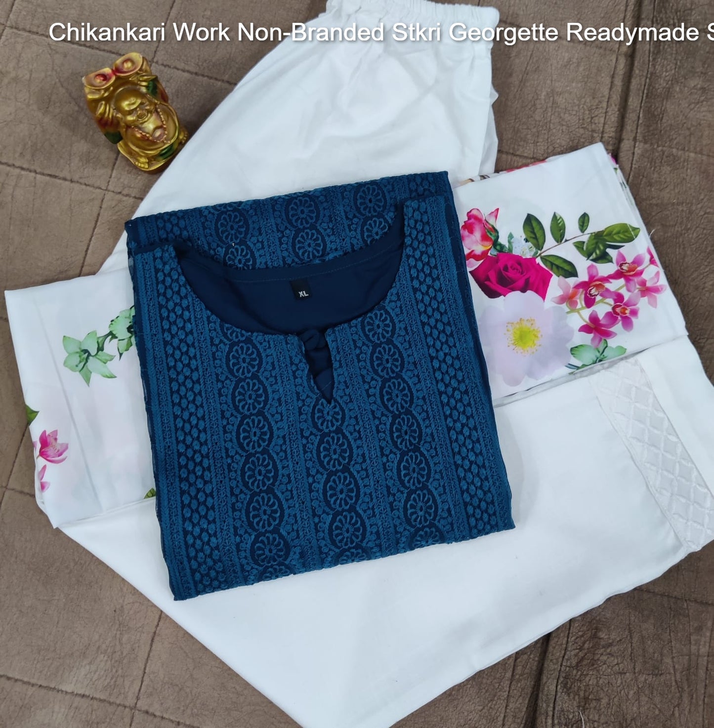 Chikankari Work Non-Branded Stkri Georgette Readymade Suits