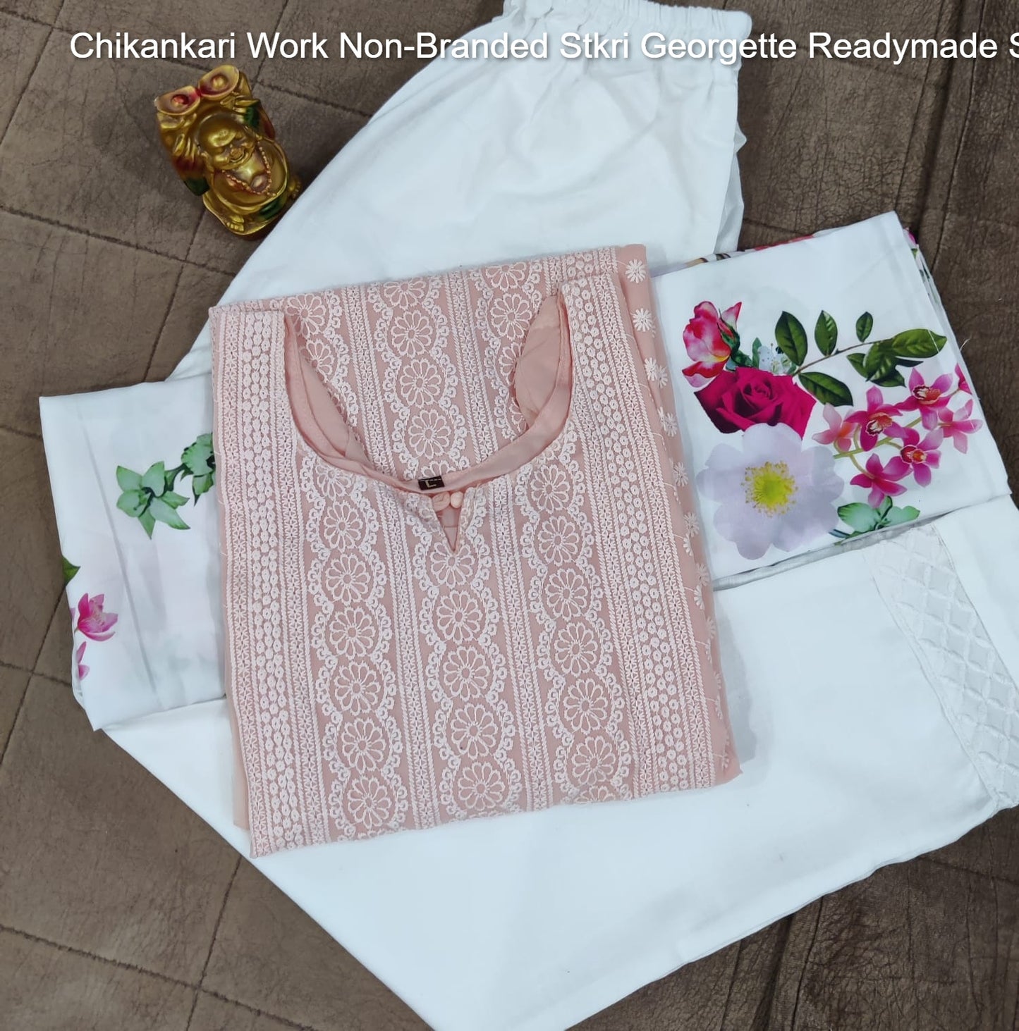 Chikankari Work Non-Branded Stkri Georgette Readymade Suits