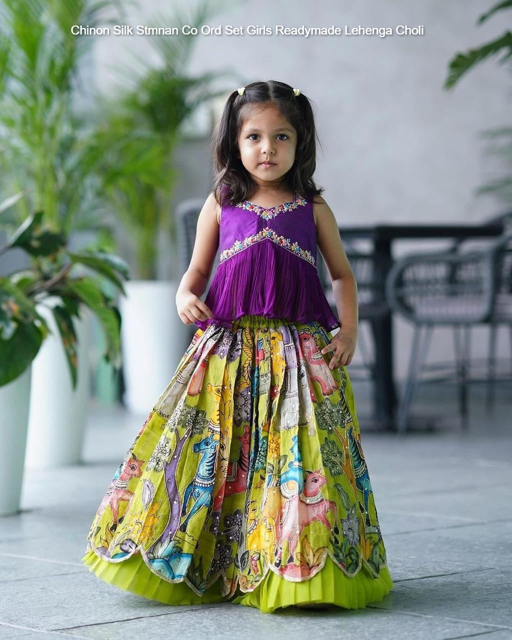 Chinon Silk Stmnan Co Ord Set Girls Readymade Lehenga Choli