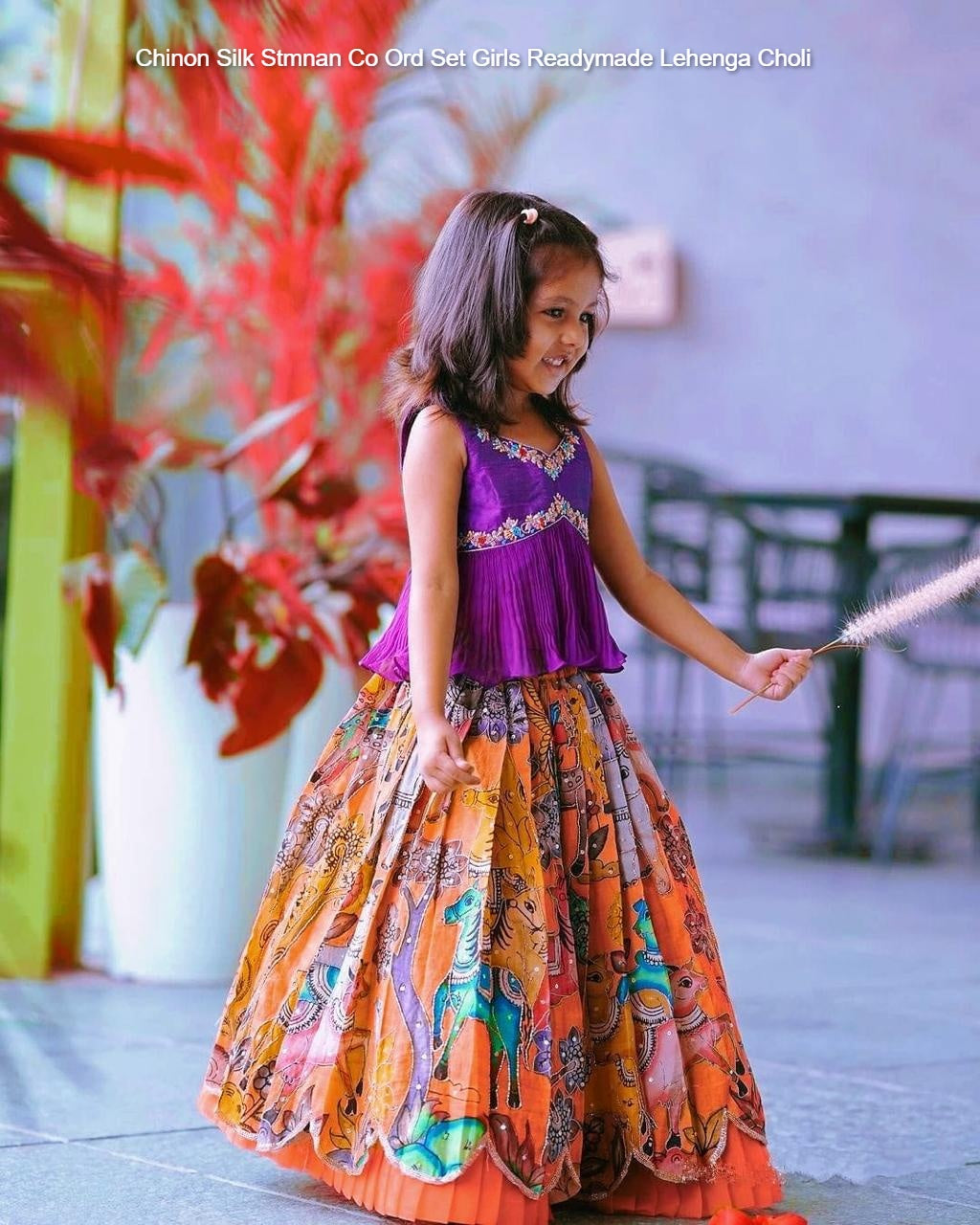 Chinon Silk Stmnan Co Ord Set Girls Readymade Lehenga Choli