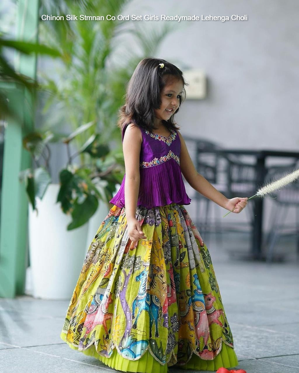 Chinon Silk Stmnan Co Ord Set Girls Readymade Lehenga Choli
