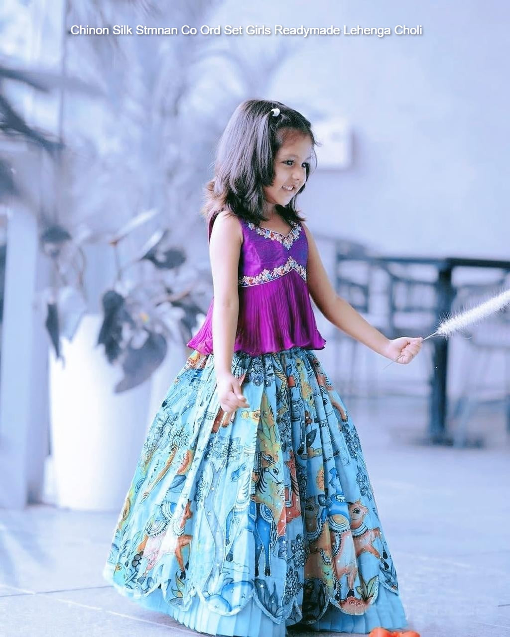 Chinon Silk Stmnan Co Ord Set Girls Readymade Lehenga Choli