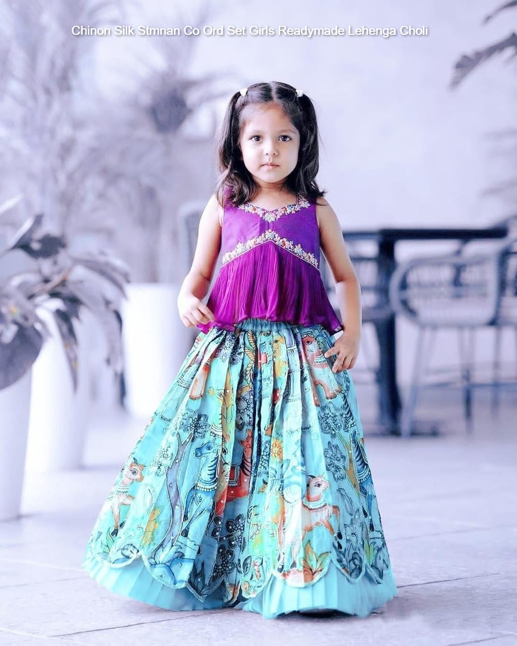 Chinon Silk Stmnan Co Ord Set Girls Readymade Lehenga Choli