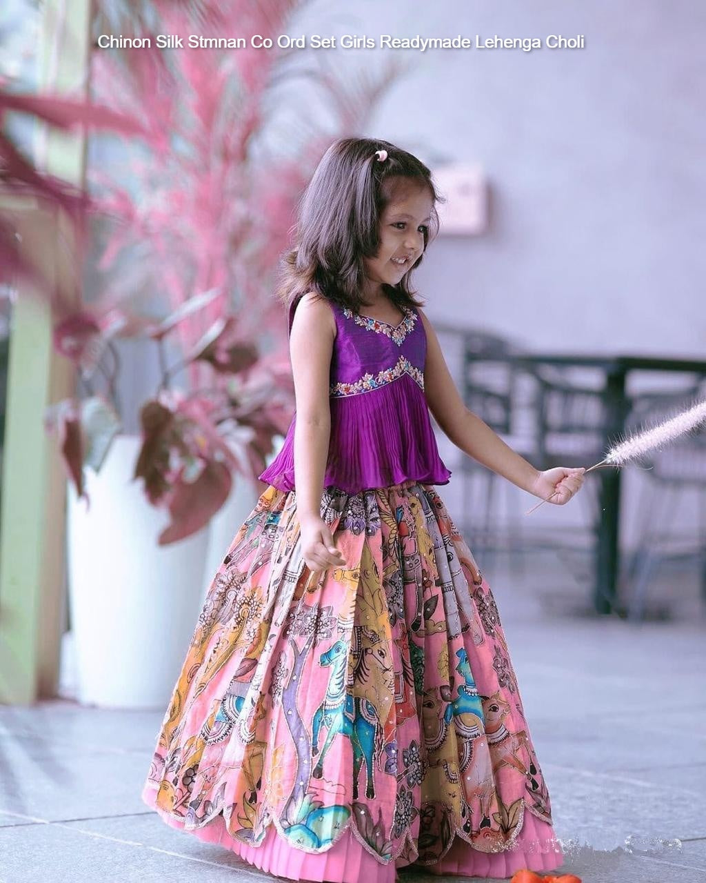 Chinon Silk Stmnan Co Ord Set Girls Readymade Lehenga Choli