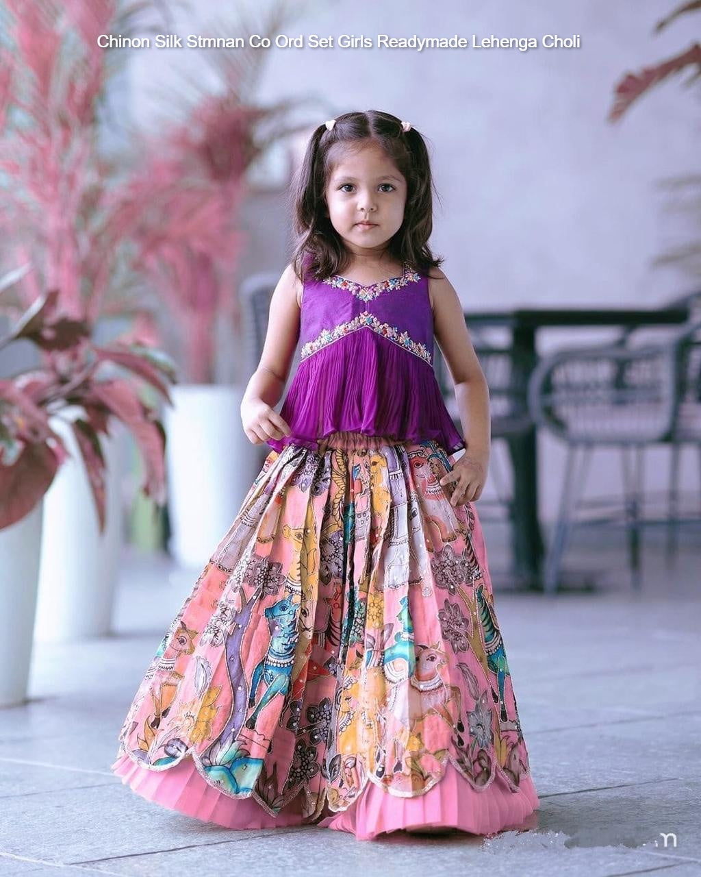 Chinon Silk Stmnan Co Ord Set Girls Readymade Lehenga Choli