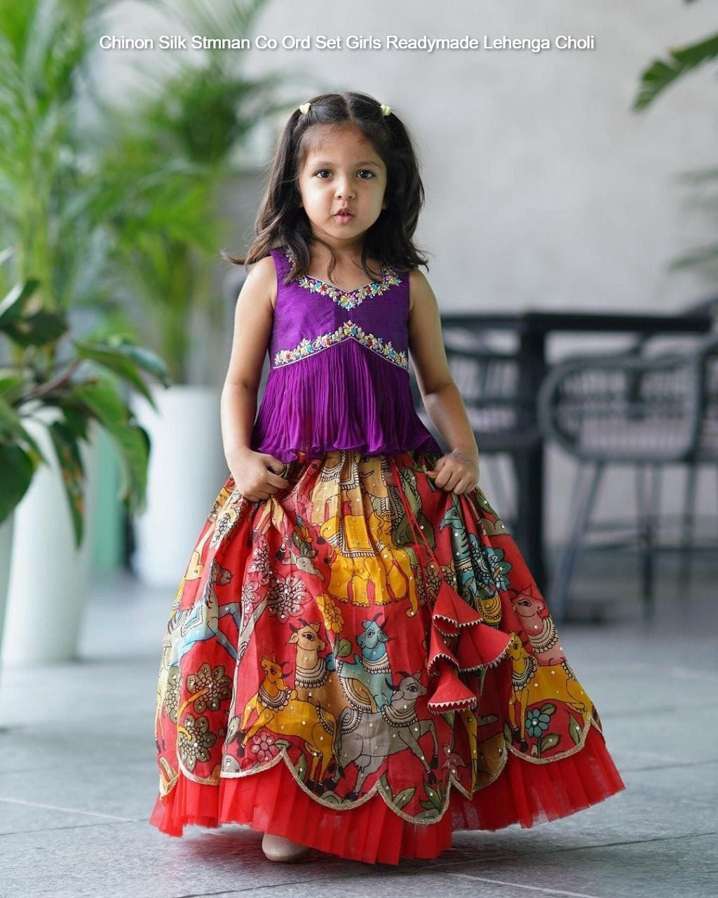 Chinon Silk Stmnan Co Ord Set Girls Readymade Lehenga Choli