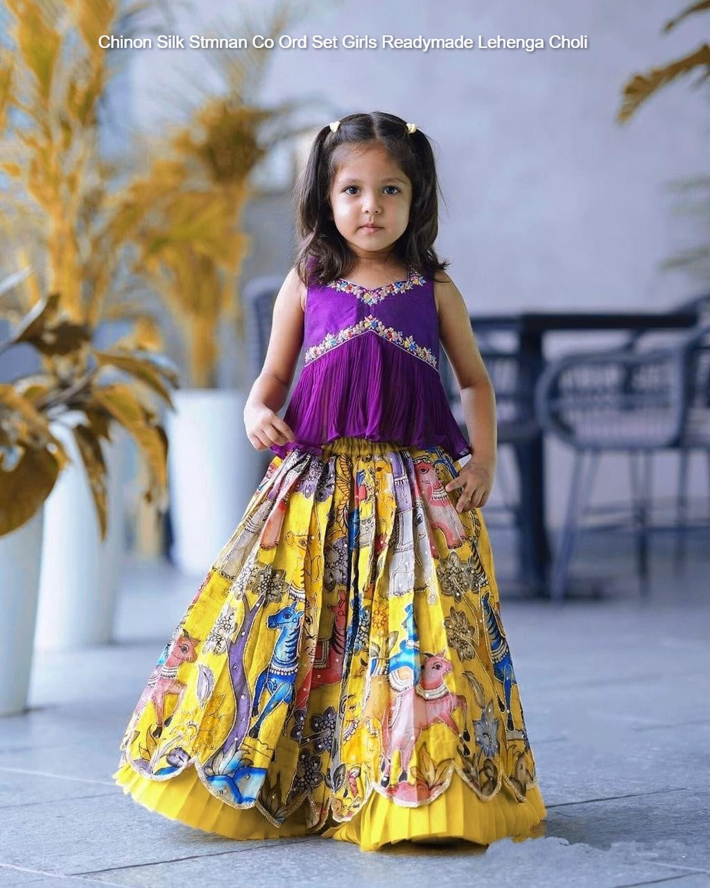 Chinon Silk Stmnan Co Ord Set Girls Readymade Lehenga Choli