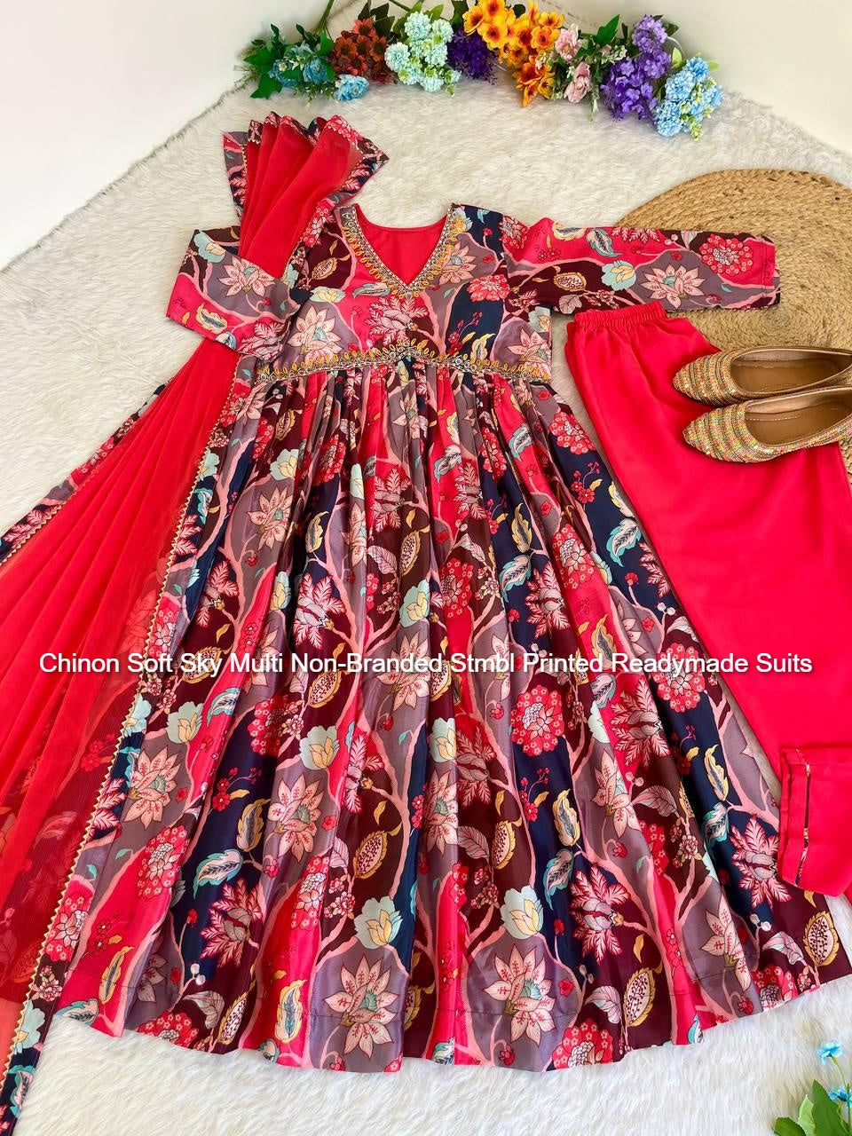 Chinon Soft Sky Multi Non-Branded Stmbl Printed Readymade Suits