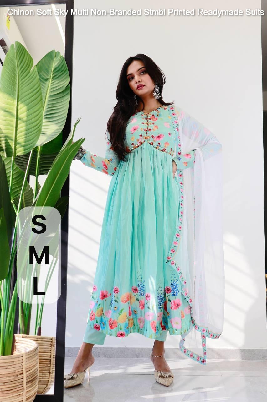 Chinon Soft Sky Multi Non-Branded Stmbl Printed Readymade Suits