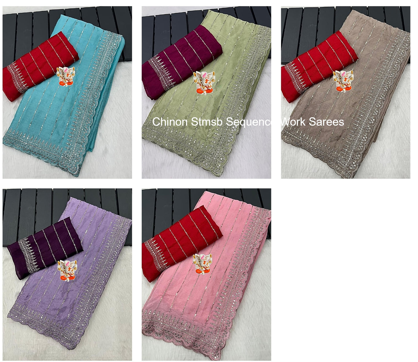 Chinon Stmsb Sequence Work Sarees